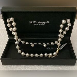R.H. Macy & Co Pearl Necklace and Earring Set